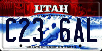 UT license plate C236AL