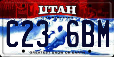 UT license plate C236BM