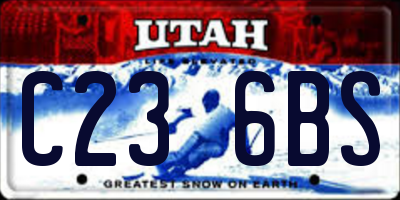 UT license plate C236BS