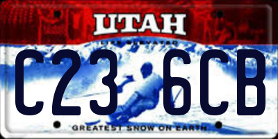 UT license plate C236CB