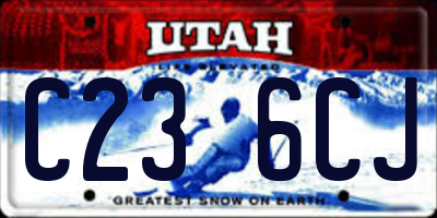 UT license plate C236CJ