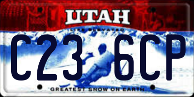 UT license plate C236CP