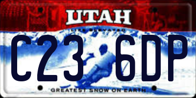 UT license plate C236DP