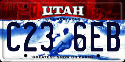 UT license plate C236EB