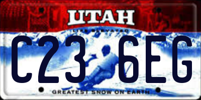 UT license plate C236EG