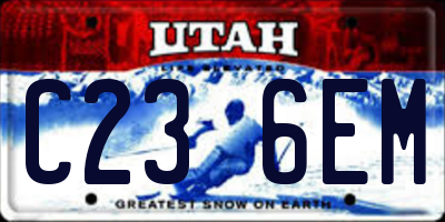 UT license plate C236EM