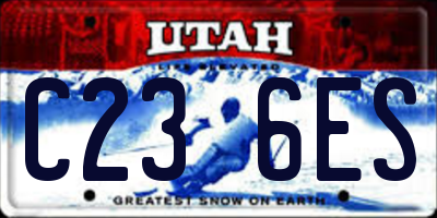 UT license plate C236ES
