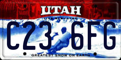 UT license plate C236FG