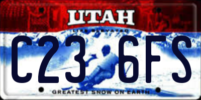 UT license plate C236FS