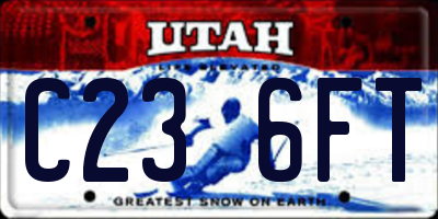 UT license plate C236FT