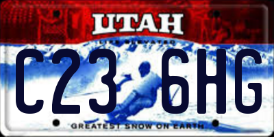 UT license plate C236HG