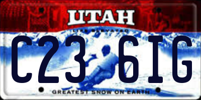 UT license plate C236IG