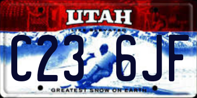 UT license plate C236JF