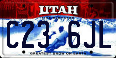 UT license plate C236JL