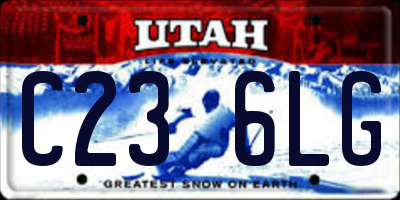 UT license plate C236LG