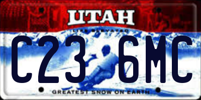UT license plate C236MC
