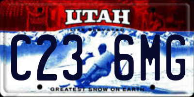 UT license plate C236MG