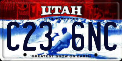 UT license plate C236NC