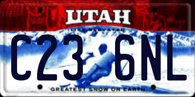 UT license plate C236NL
