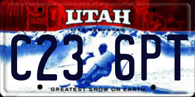 UT license plate C236PT