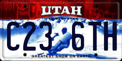 UT license plate C236TH