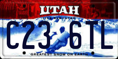 UT license plate C236TL