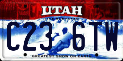 UT license plate C236TW