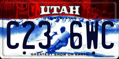 UT license plate C236WC