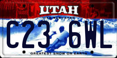 UT license plate C236WL