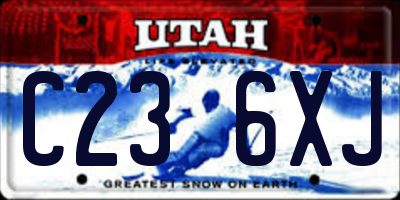 UT license plate C236XJ