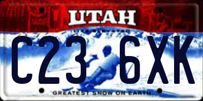 UT license plate C236XK