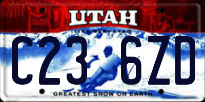 UT license plate C236ZD