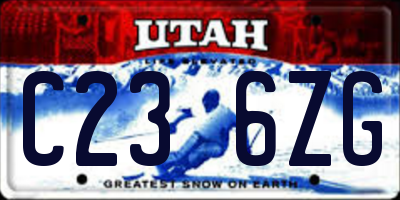 UT license plate C236ZG