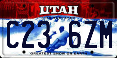 UT license plate C236ZM