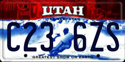 UT license plate C236ZS