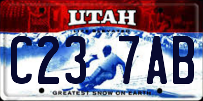 UT license plate C237AB