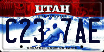 UT license plate C237AE