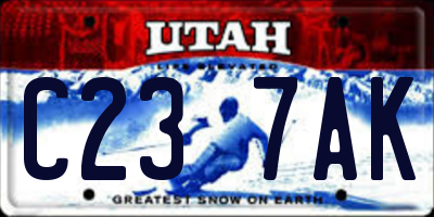 UT license plate C237AK