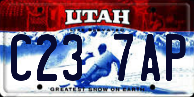 UT license plate C237AP