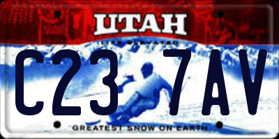 UT license plate C237AV