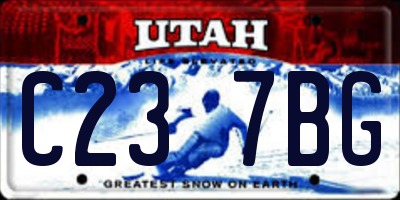 UT license plate C237BG
