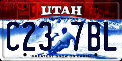 UT license plate C237BL