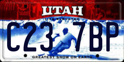 UT license plate C237BP