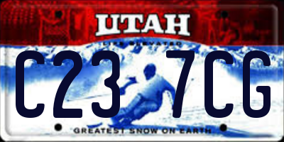 UT license plate C237CG