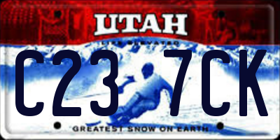UT license plate C237CK