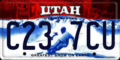 UT license plate C237CU