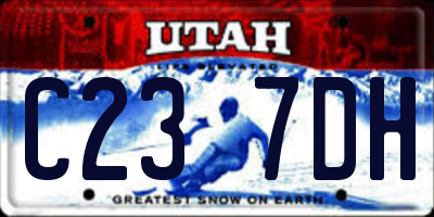 UT license plate C237DH