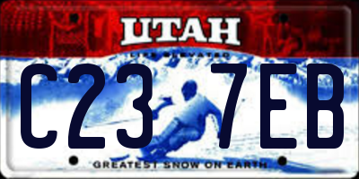 UT license plate C237EB