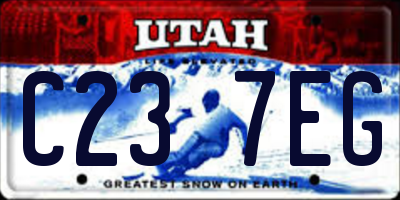 UT license plate C237EG
