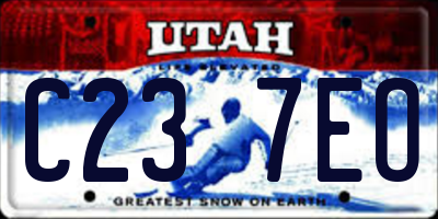 UT license plate C237EO